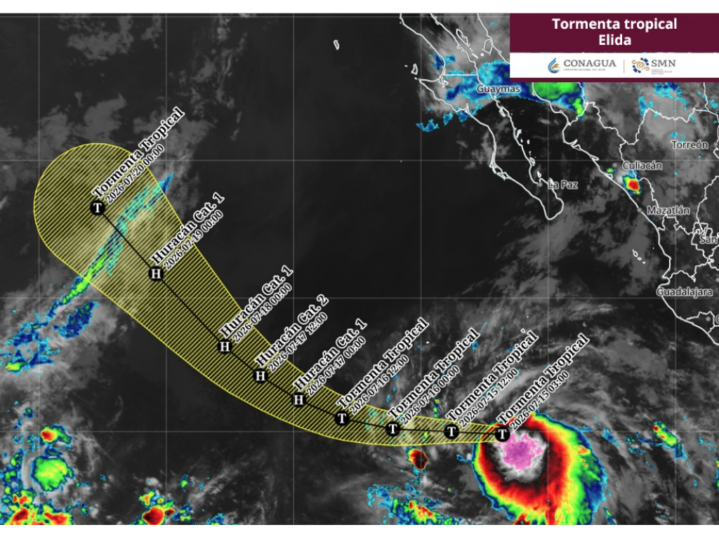 Tormenta Elida en el Pacifico