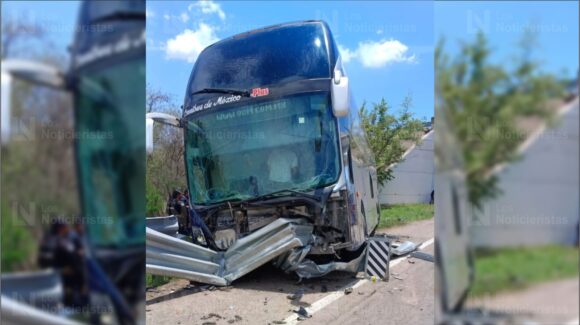 Autobús de pasajeros se accidenta en la autopista Mazatlán-Durango; hay dos personas lesionadas