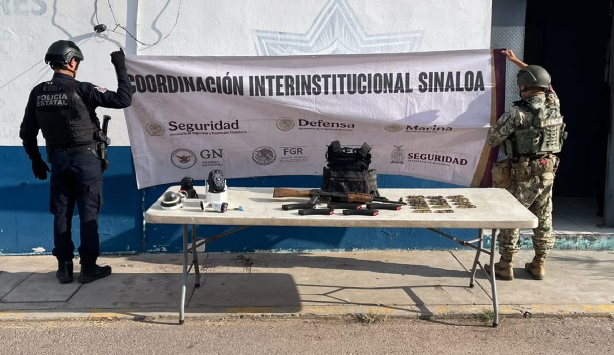 Aseguran armamento en Villa Juárez, Navolato