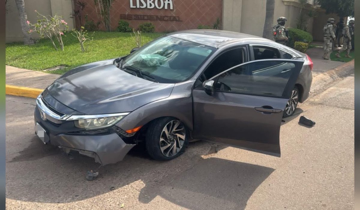 Auto asegurado en Cedros, Culiacán