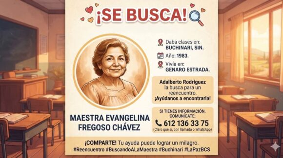 Buscan a maestra que dio clases en Buchinari, Guasave, hace más de 40 años; piden apoyo para lograr un reencuentro