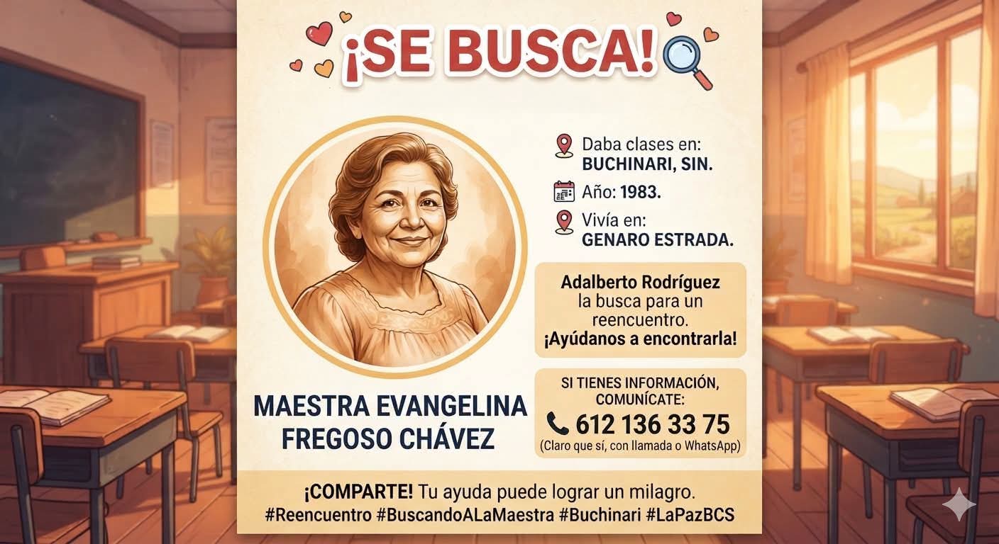 Buscan a la maestra Evangelina Fregoso Chávez