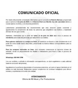 Cancelan concierto de Pancho Barraza en Los Mochis
