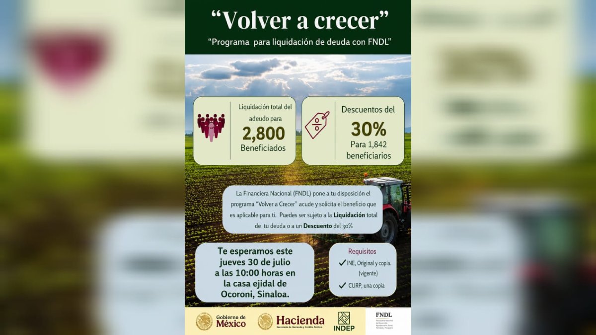 deuda de productores con financiera nacional en guasave