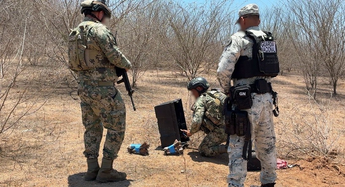 Explosivos asegurados en el sur de Sinaloa