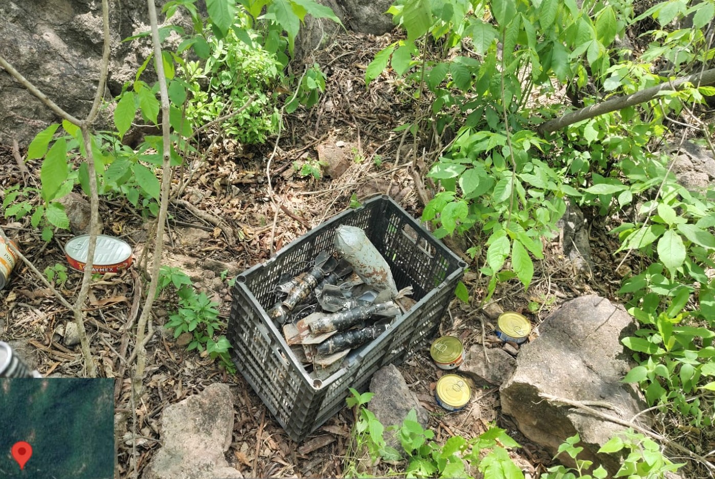 Explosivos asegurados en Culiacán, Sinaloa