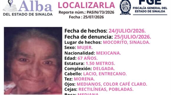 ¡Ayuda a localizarla! Graciela Zavala, de 67 años, está desaparecida en Mocorito, Sinaloa