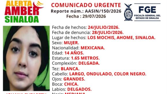 Piden ayuda para localizar a Johana Elizabeth Zaboria, desaparecida en Los Mochis, Sinaloa