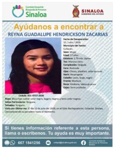 Activan ficha de búsqueda por Reyna