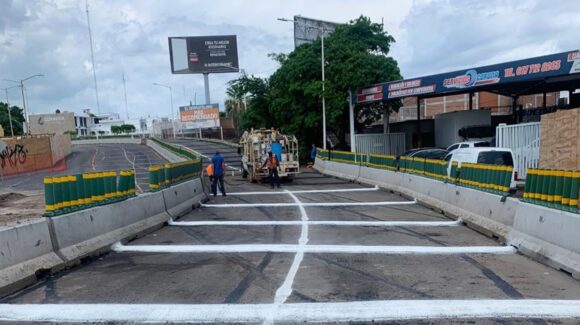 Ya están habilitados los carriles alternos del bulevar Pedro Infante en Culiacán, Sinaloa, por construcción del nuevo puente