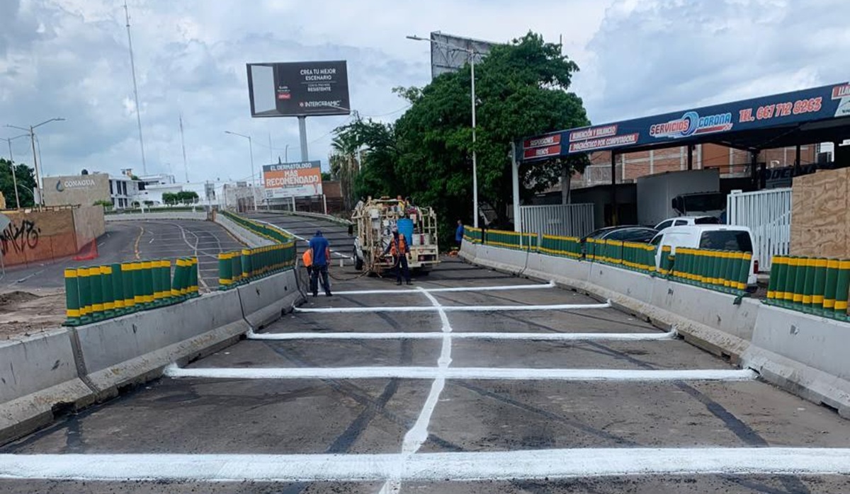 Habilitan carriles en obra del Pedro Infante, en Culiacán