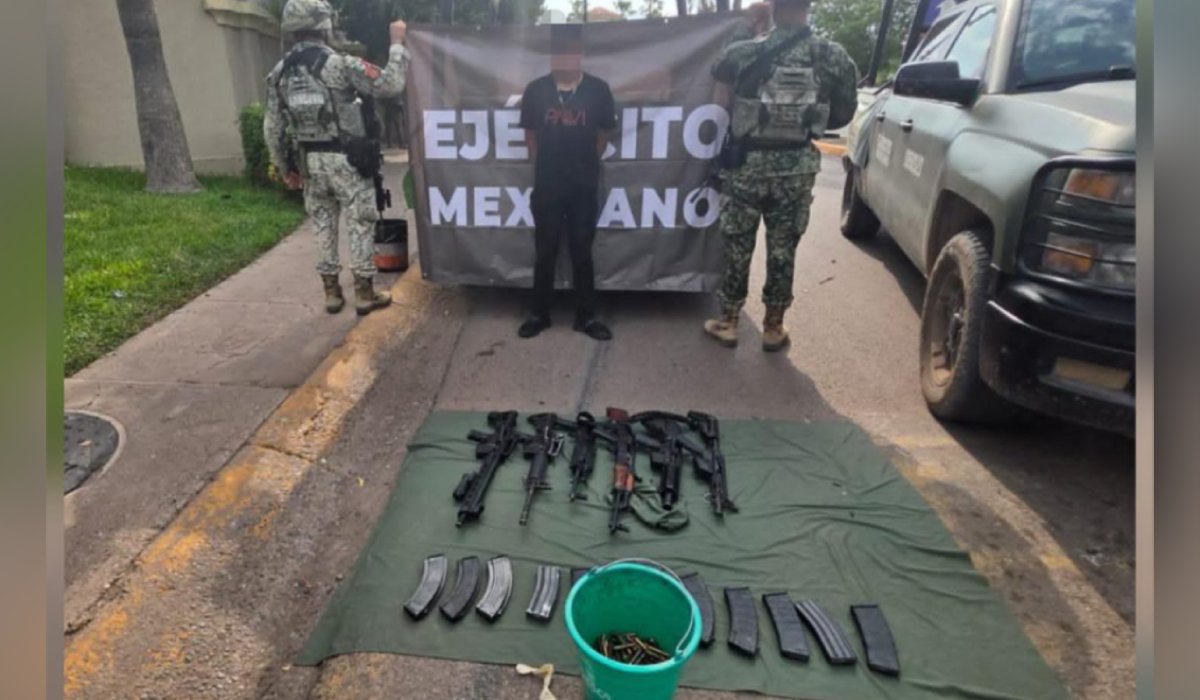 Hombre armado detenido en Cedros, Culiacán