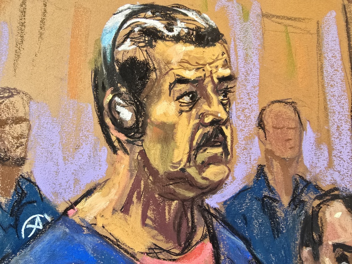 Ilustración de Nicolás Maduro en audiencia