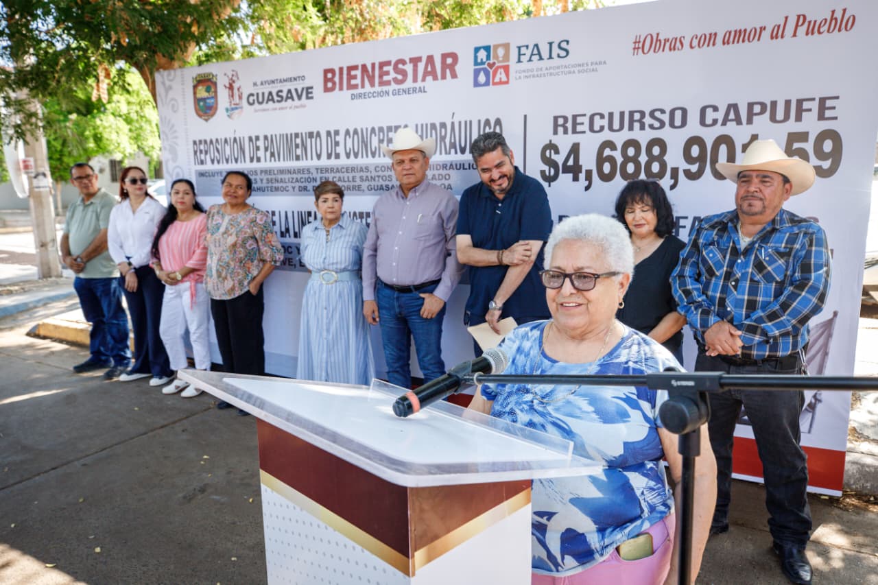 Inicia reposición de pavimento en Santos Degollado, Guasave