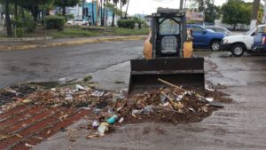 mantienen limpieza de rejillas y retiro de arboles caIdos en mazatlan lugar