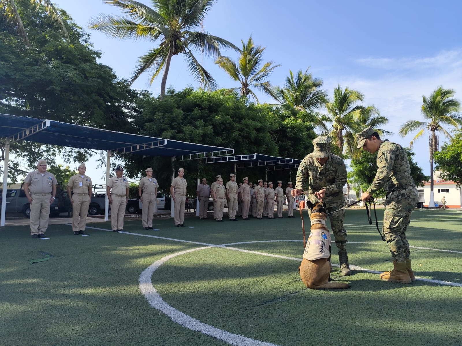 Marina realiza ceremonia de jubilación para el perro Matt en la Cuarta Región Naval
