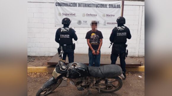 Detienen a presunto responsable del robo de una motocicleta y recuperan la unidad en Culiacán, Sinaloa