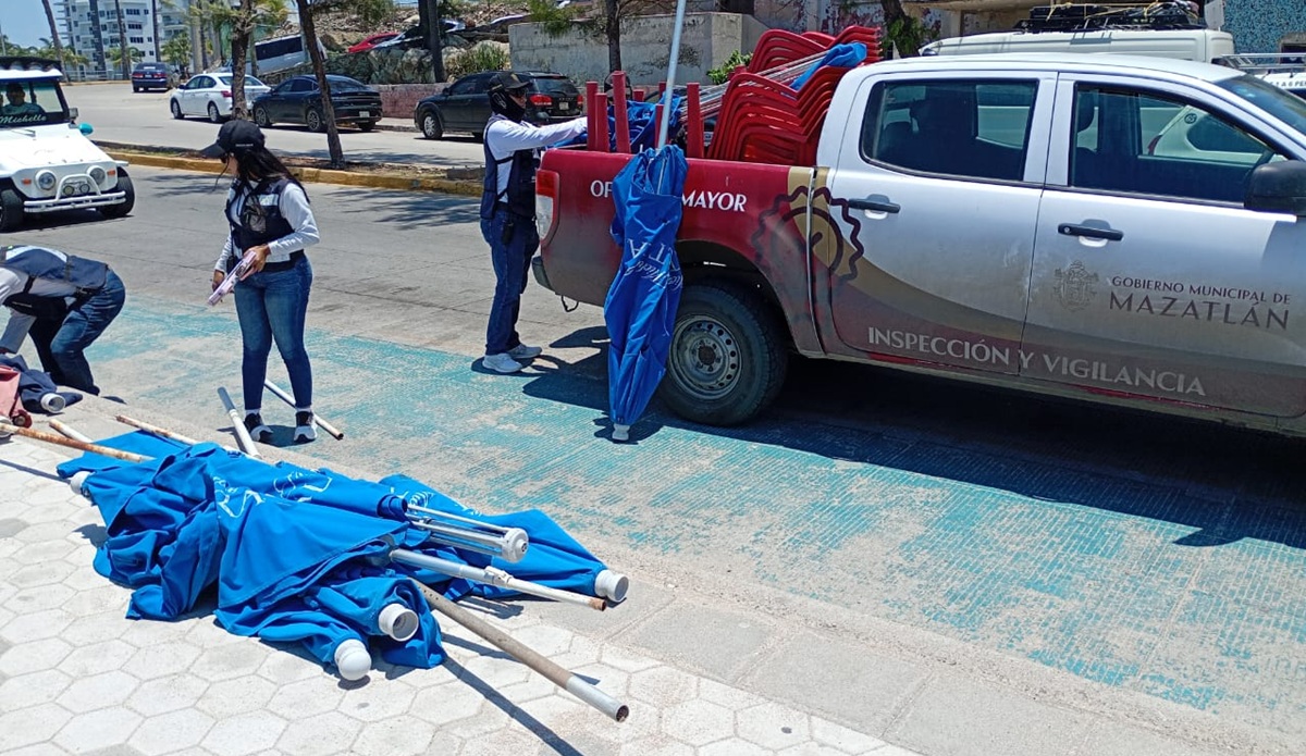 Operativo de Semarnat y Profepa para ordenar el uso de la zona federal marítimo-terrestre de Mazatlán