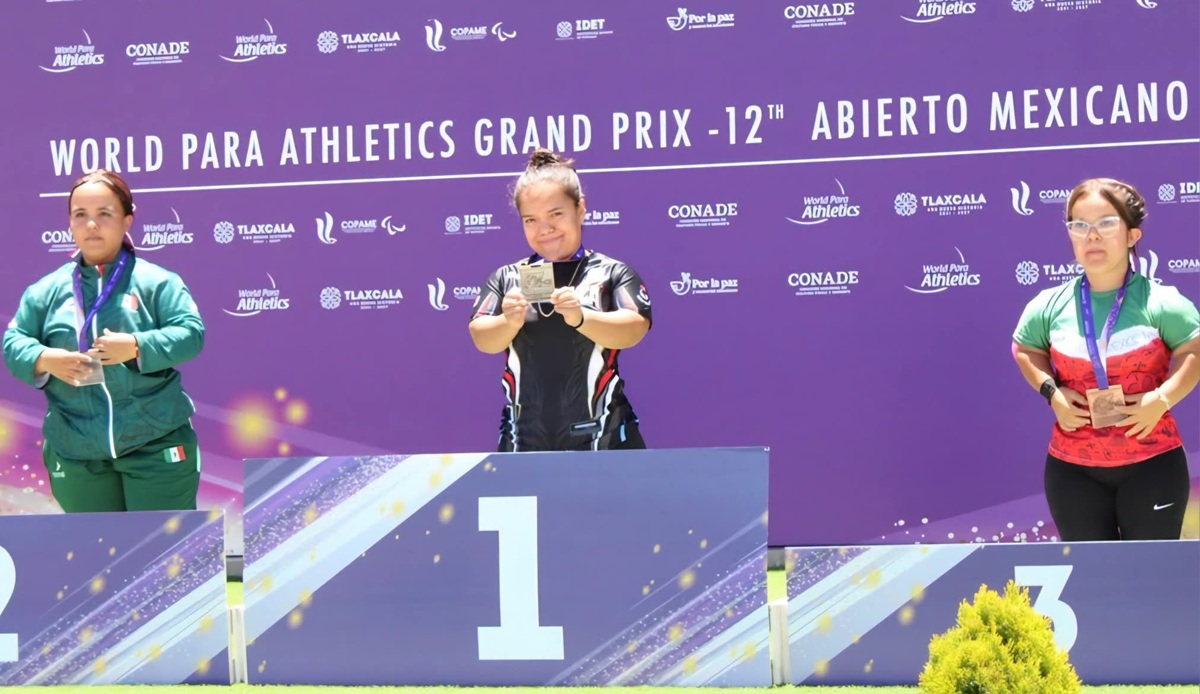 Pauleth Mejía gana medalla de oro en Gran Prix de Paratletismo en Tlaxcala