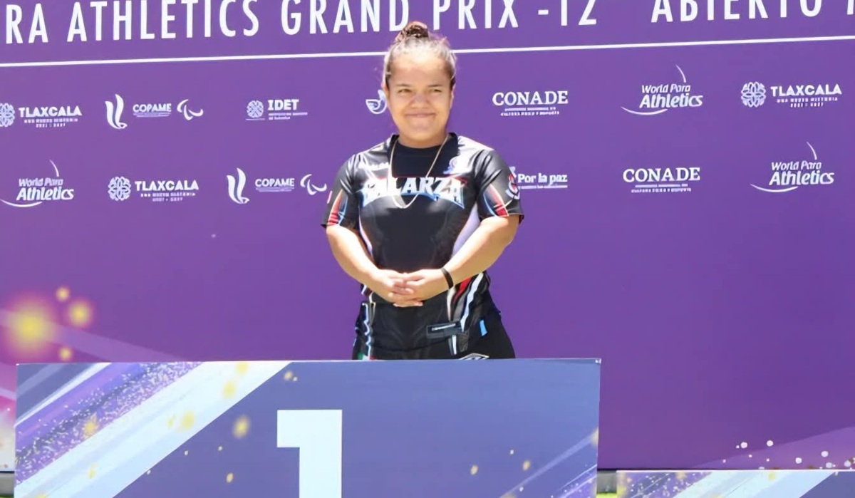 Pauleth Mejía gana medalla de oro en Gran Prix de Paratletismo en Tlaxcala.