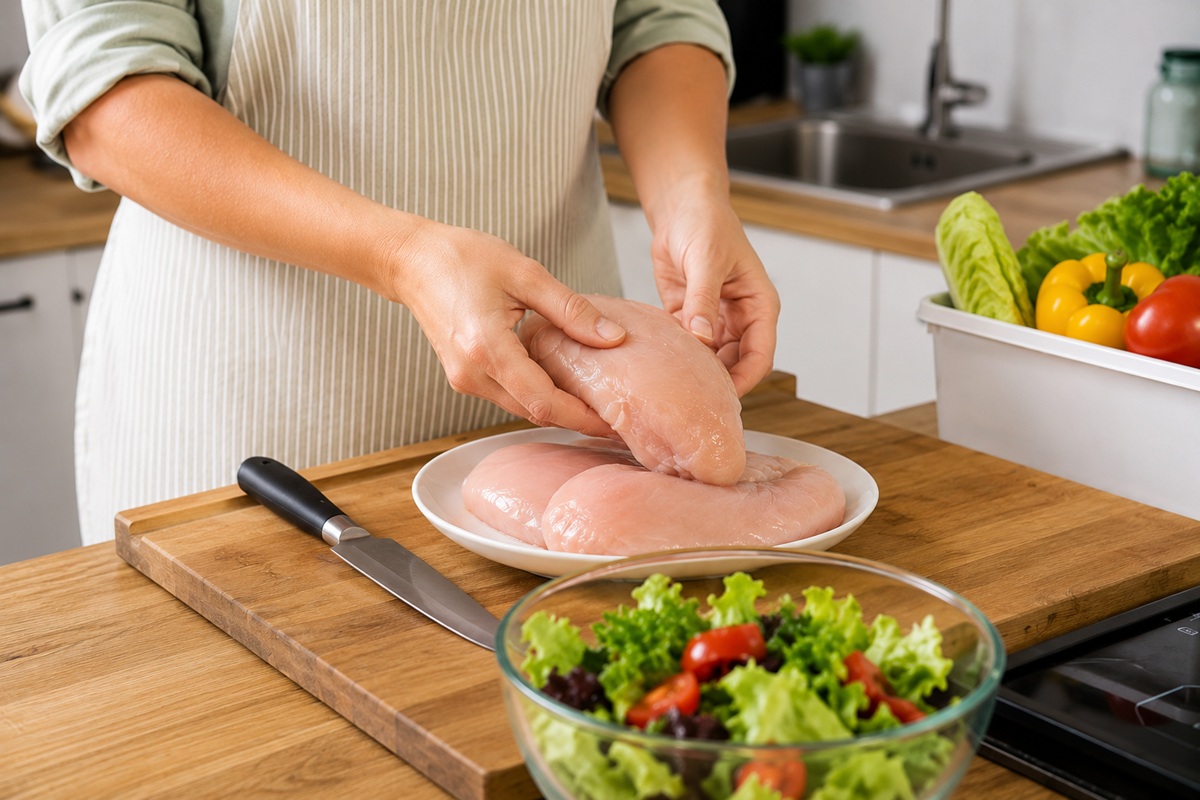Preparando pechugas de pollo