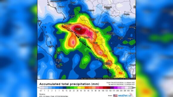 Prevén incremento de lluvias fuertes e intensas en Sinaloa durante el fin de semana