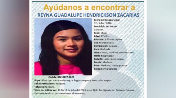 Activan ficha de búsqueda por Reyna, menor de 17 años ‘levantada’ el domingo en Bachigualatito, Culiacán