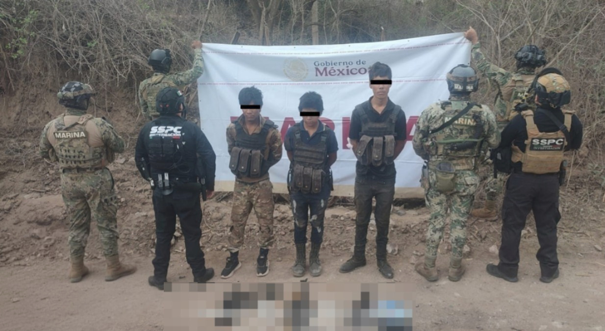 Secretaría de Marina detiene a tres sujetos en operativos en el sur de Sinaloa