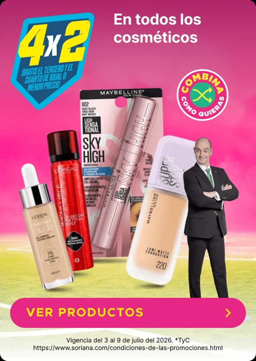 Promoción 4x2 de Julio Regalado en Soriana