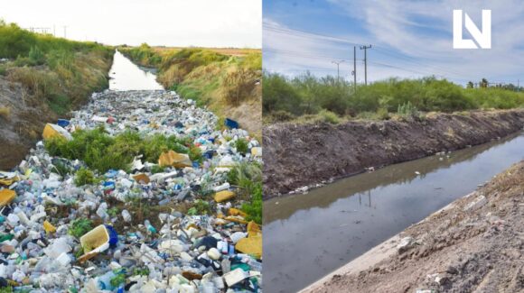 Retiran 26 toneladas de basura del dren Mochicahui, en Los Mochis, Sinaloa