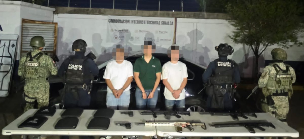 tres hombres detenidos en culiacan
