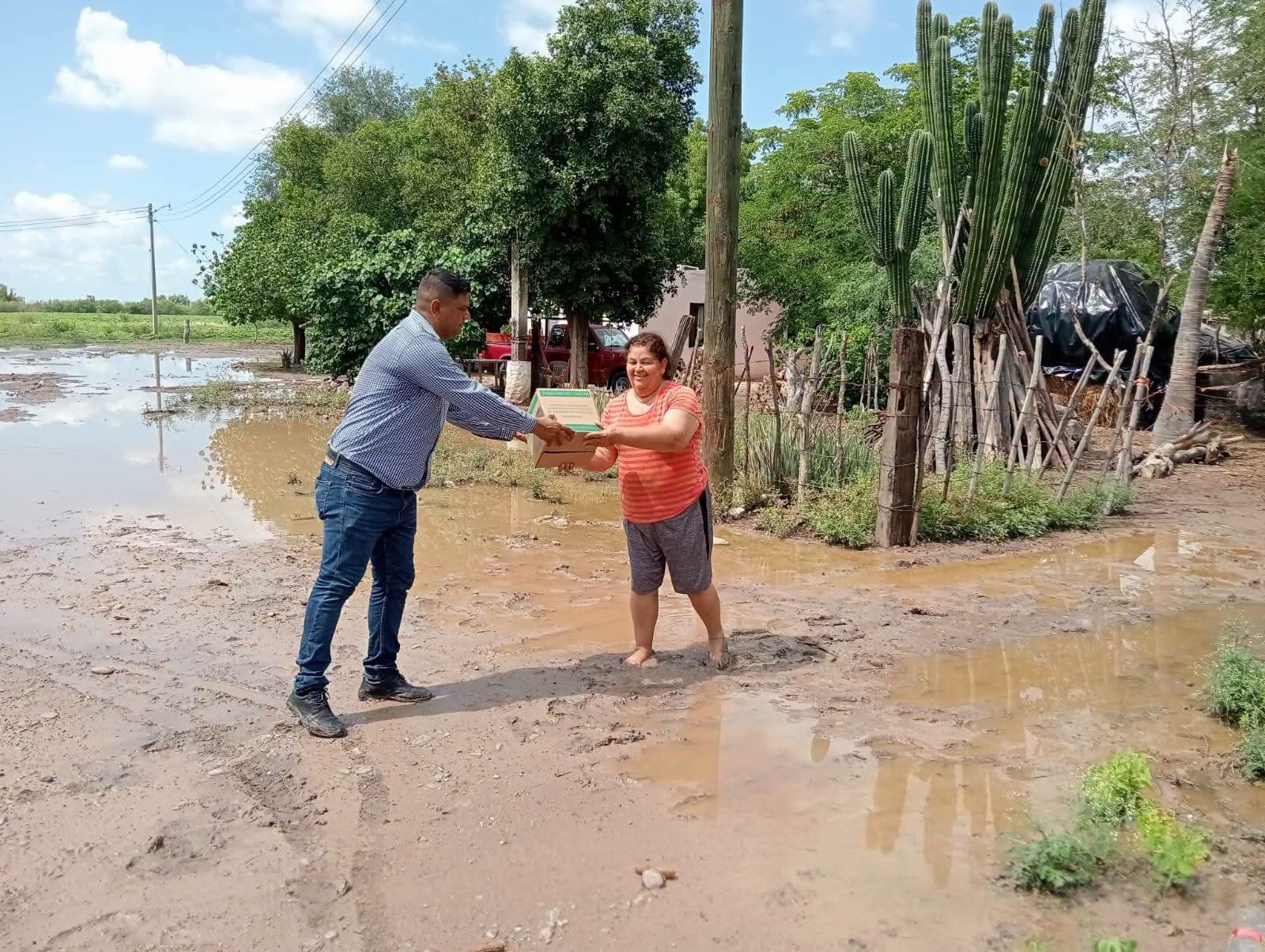 Viviendas inundadas en Guasave tras fuertes lluvias en Sinaloa