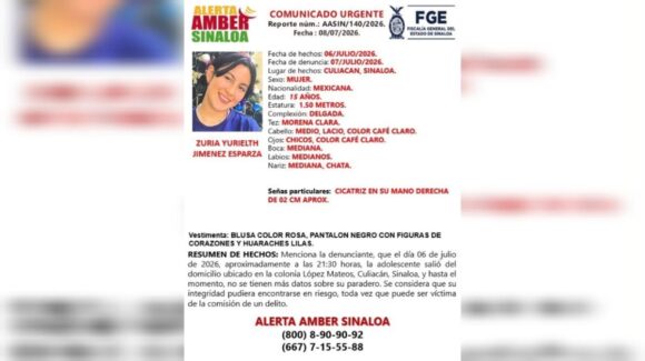 Fiscalía de Sinaloa solicita apoyo para localizar a Naomy Axel Gómez Torres y Zuria Yurielth Jiménez Esparza, desaparecidas en Culiacán