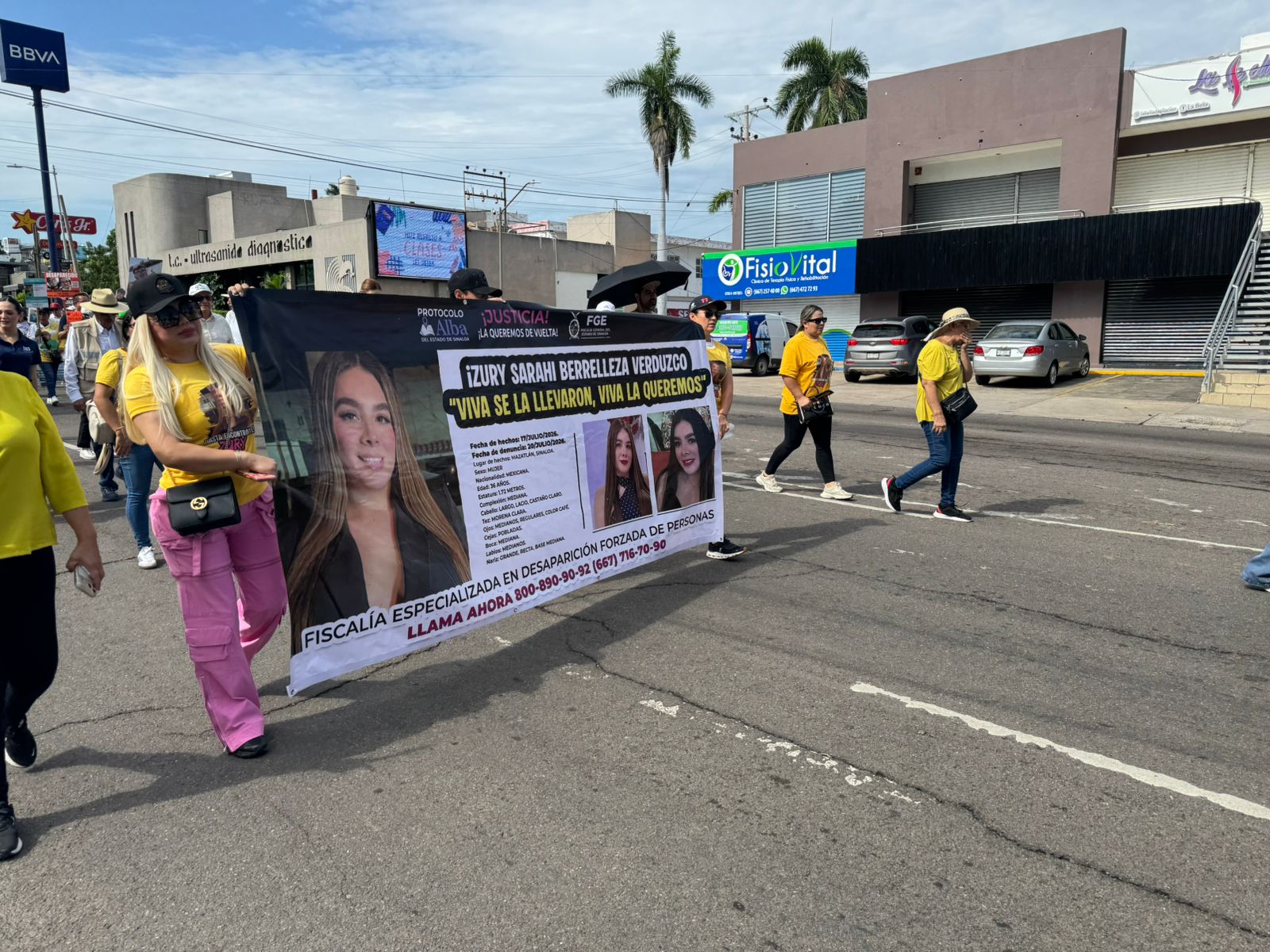 Colectivos de búsqueda en Culiacán marchan por el Día Internacional de las Víctimas de Desaparición Forzada