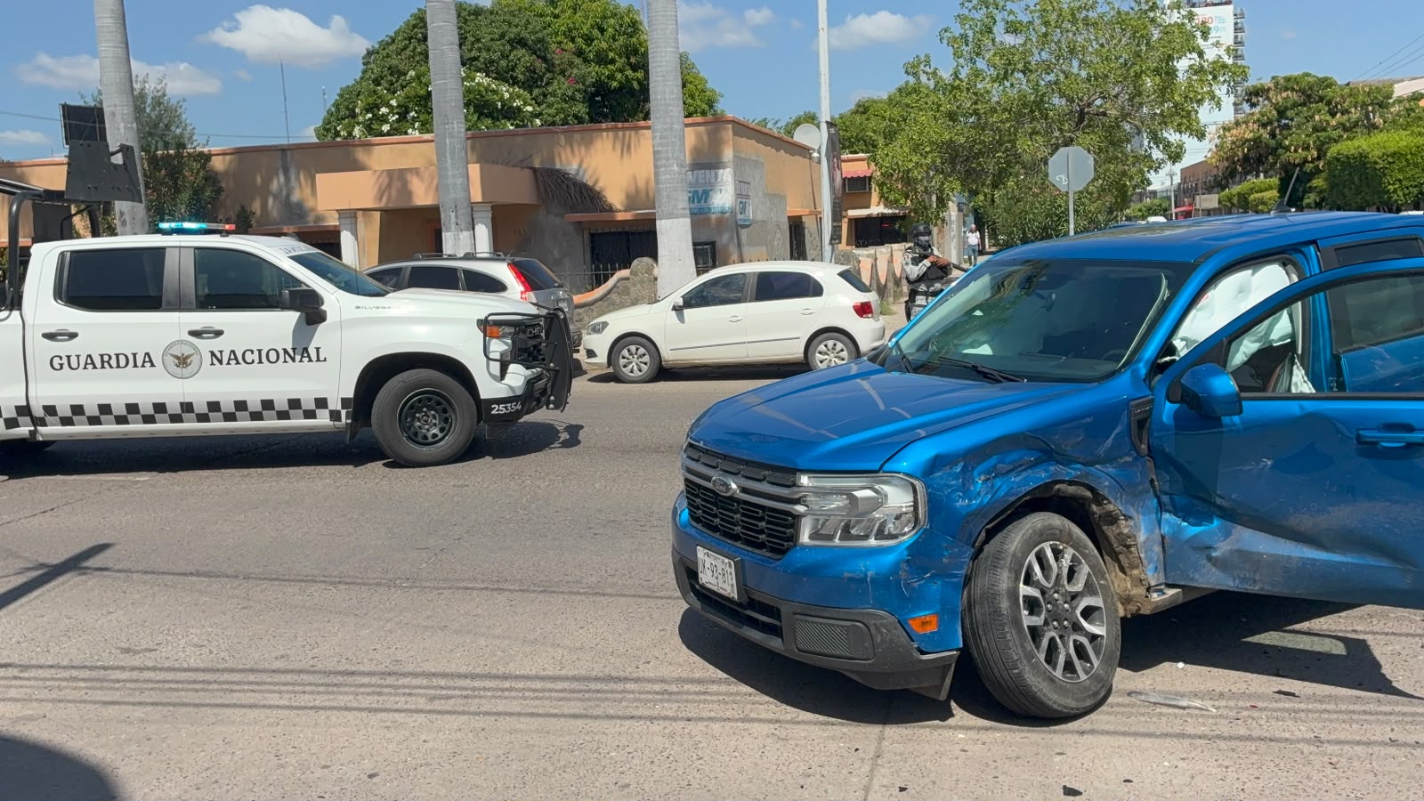 Accidente múltiple deja una mujer lesionada en el sector centro de Los Mochis, Sinaloa