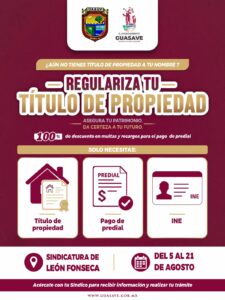 Aviso para regularizar titulos de propiedad