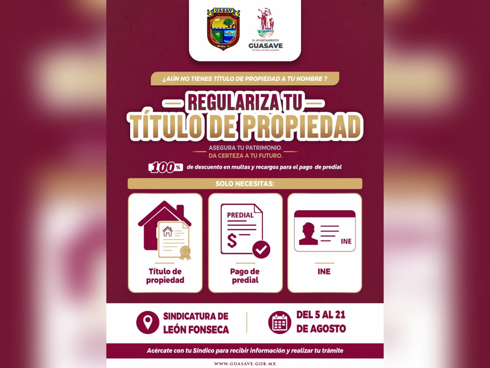 Aviso para regularizar titulos de propiedad