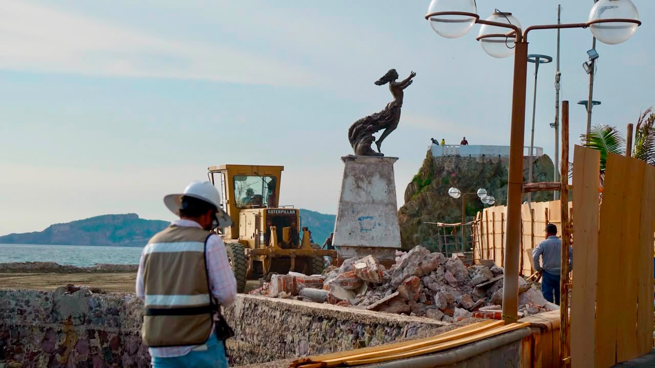 Carpa Olivera y Monumento a La Mujer Mazatleca podrían quedar listas en dos meses, destaca alcaldesa de Mazatlán