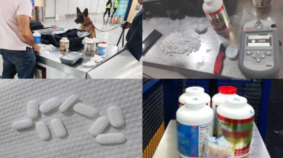 Decomisan más de 6 mil pastillas de hidrocodona en el AICM