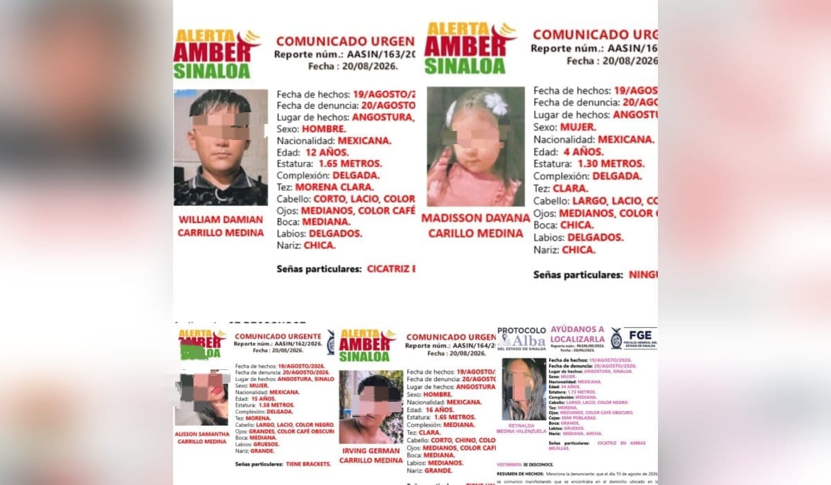 Desactivan alerta amber por familia que viajaba a Mazatlán