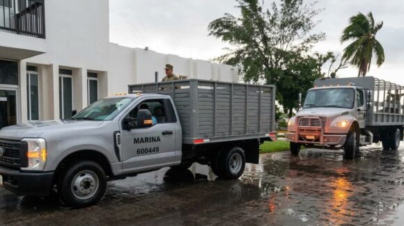 Despliega Marina operativo de auxilio tras fuertes lluvias en Mazatlán, Sinaloa