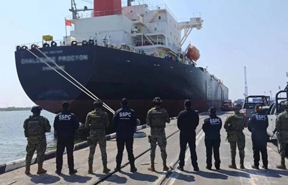El 'Challenge Procyon', buque incautado en Altamira, Tamaulipas