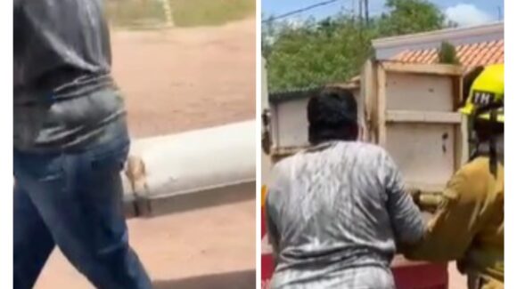 Familia se lleva tremendo susto tras fuga de gas de un tanque en un domicilio del ejido Compuertas, en Ahome, Sinaloa
