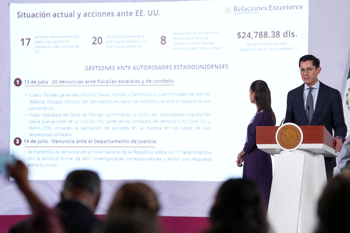 Gobierno de México avanza con denuncias por 17 fallecidos bajo custodia de ICE