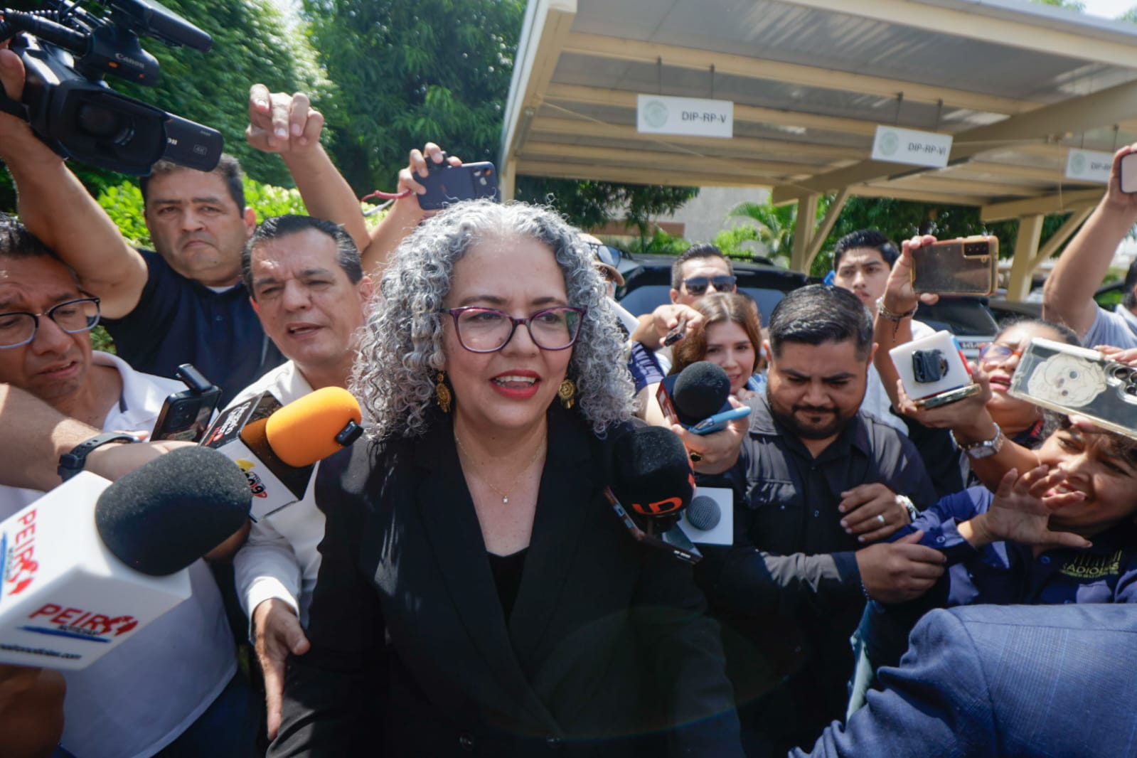 Graciela Domimguez saliendo del Congreso
