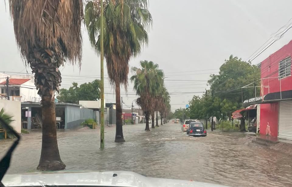 Lluvias dejan camiones atrapados en la corriente del agua, árboles caídos, postes colapsados y calles cerradas al tránsito