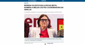 Nota de El Universal sobre Imelda Castro y Rubén Rocha