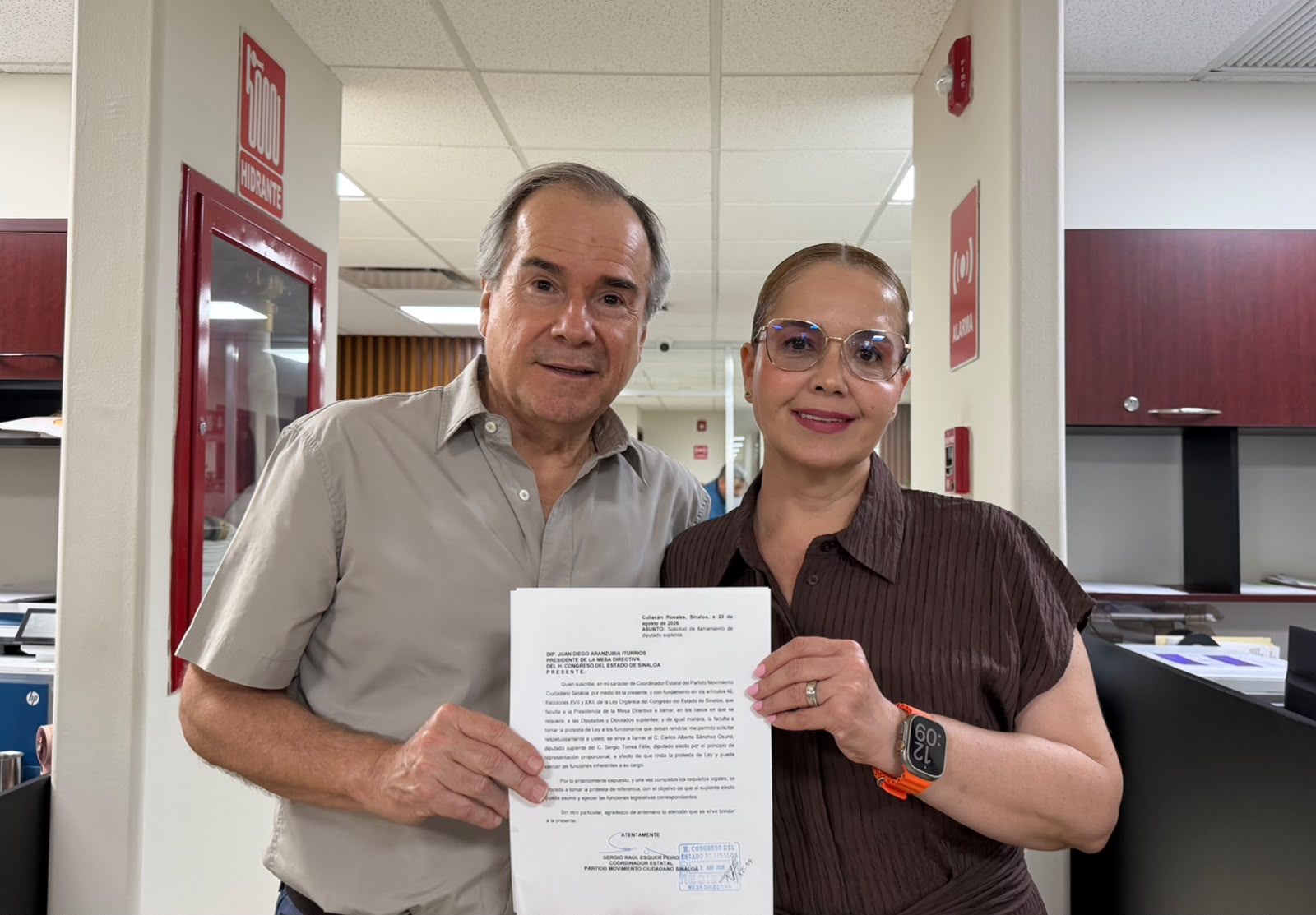 Petición de MC para tomar protesta a suplente de Sergio Torres