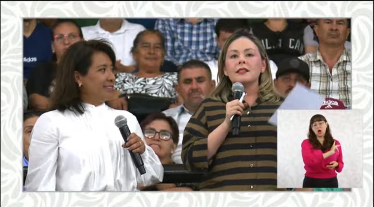 Se enlaza Yeraldine Bonilla a la mañanera, entregan apoyos a productores