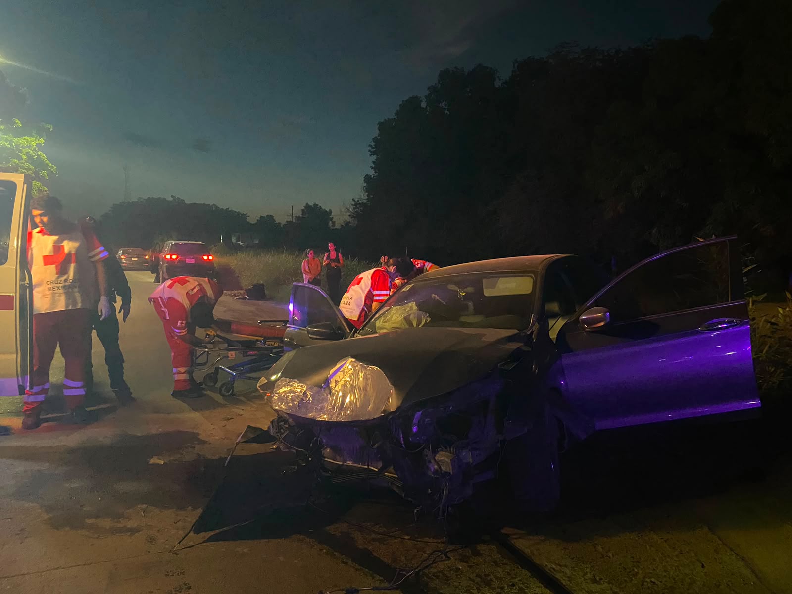 Tres accidentes dejan cuatro lesionados durante la madrugada del domingo en Guasave, Sinaloa
